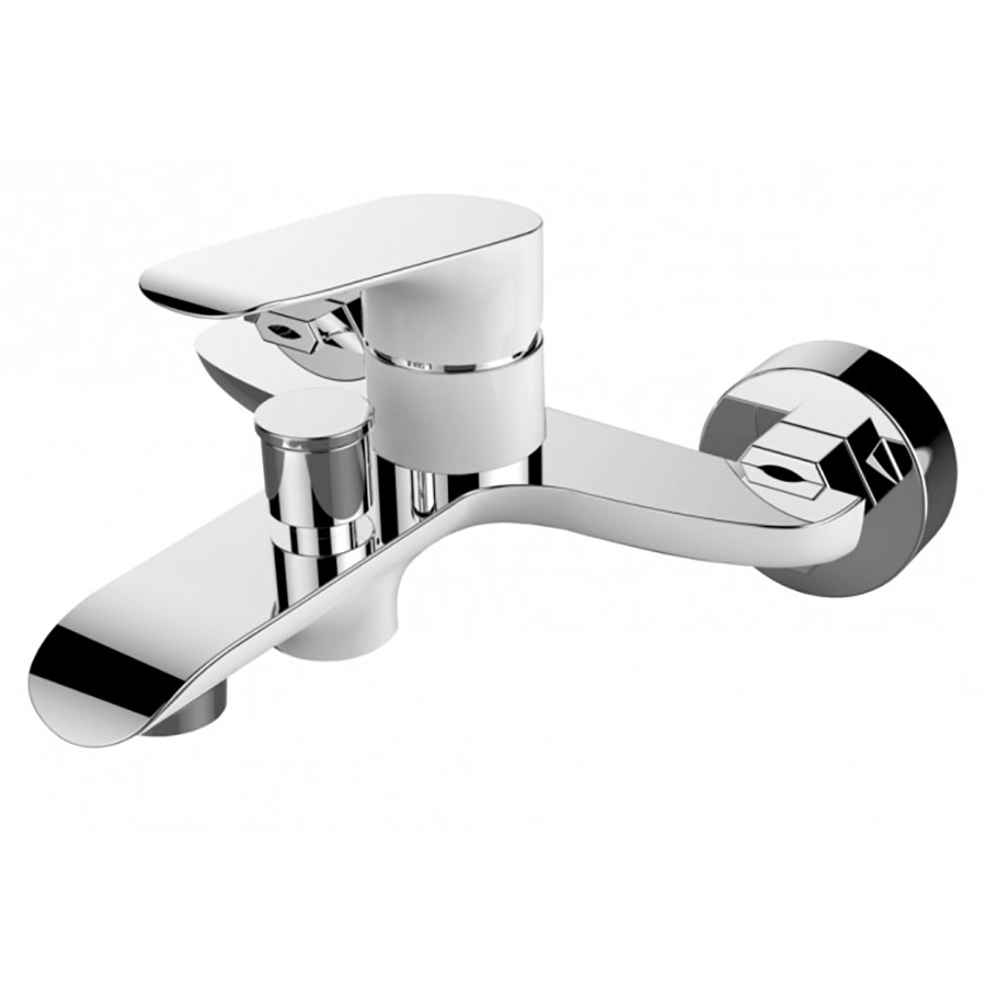 Wannenarmatur Armatur Badewannenarmatur Color Chrom & Weiß Design