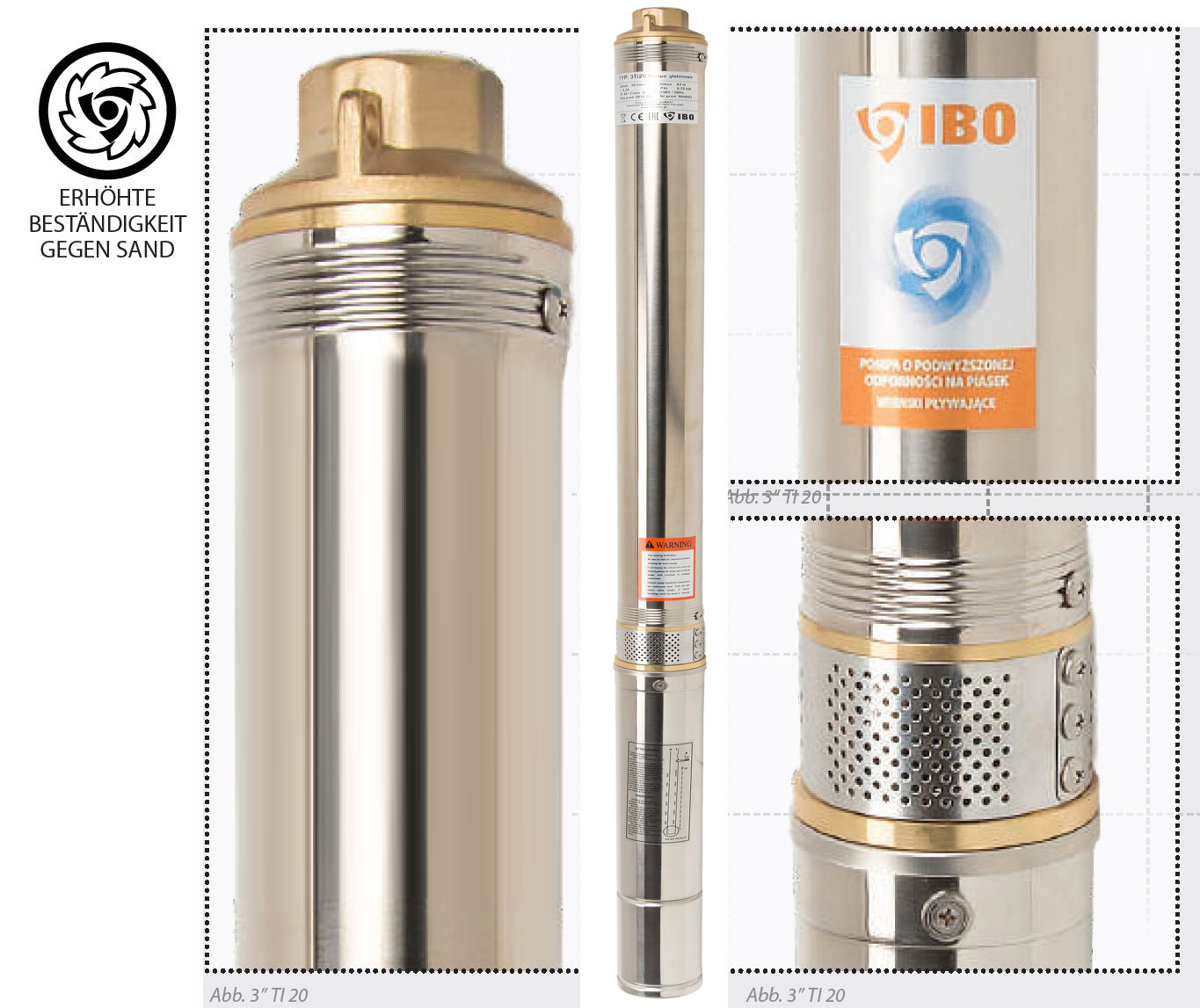 3 Zoll Sandverträglich mehrstufige Tiefbrunnenpumpe Tauchpumpe