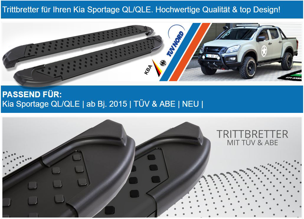 Trittbretter Kia Sportage Black Edition Ab Bj 2015 Mit Tuv Abe