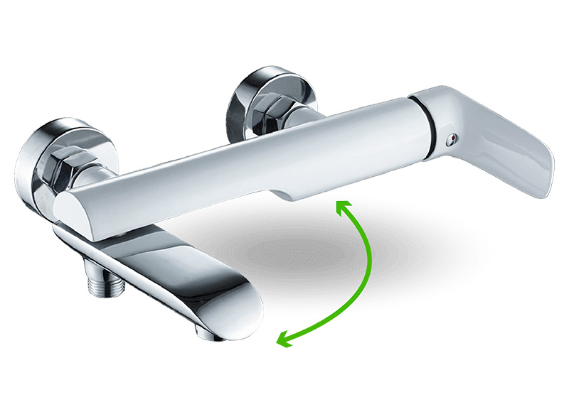 Badewannenarmatur In Chrom Weiss Armatur Mit Schwenkbaren Auslauf Wannenarmatur