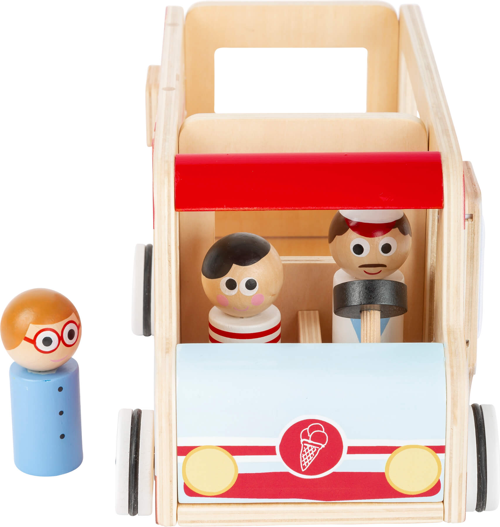 Spielauto Eiswagen XL Holz Auto ca 30 x 16 x 15 cm Spielzeug für Kinde 