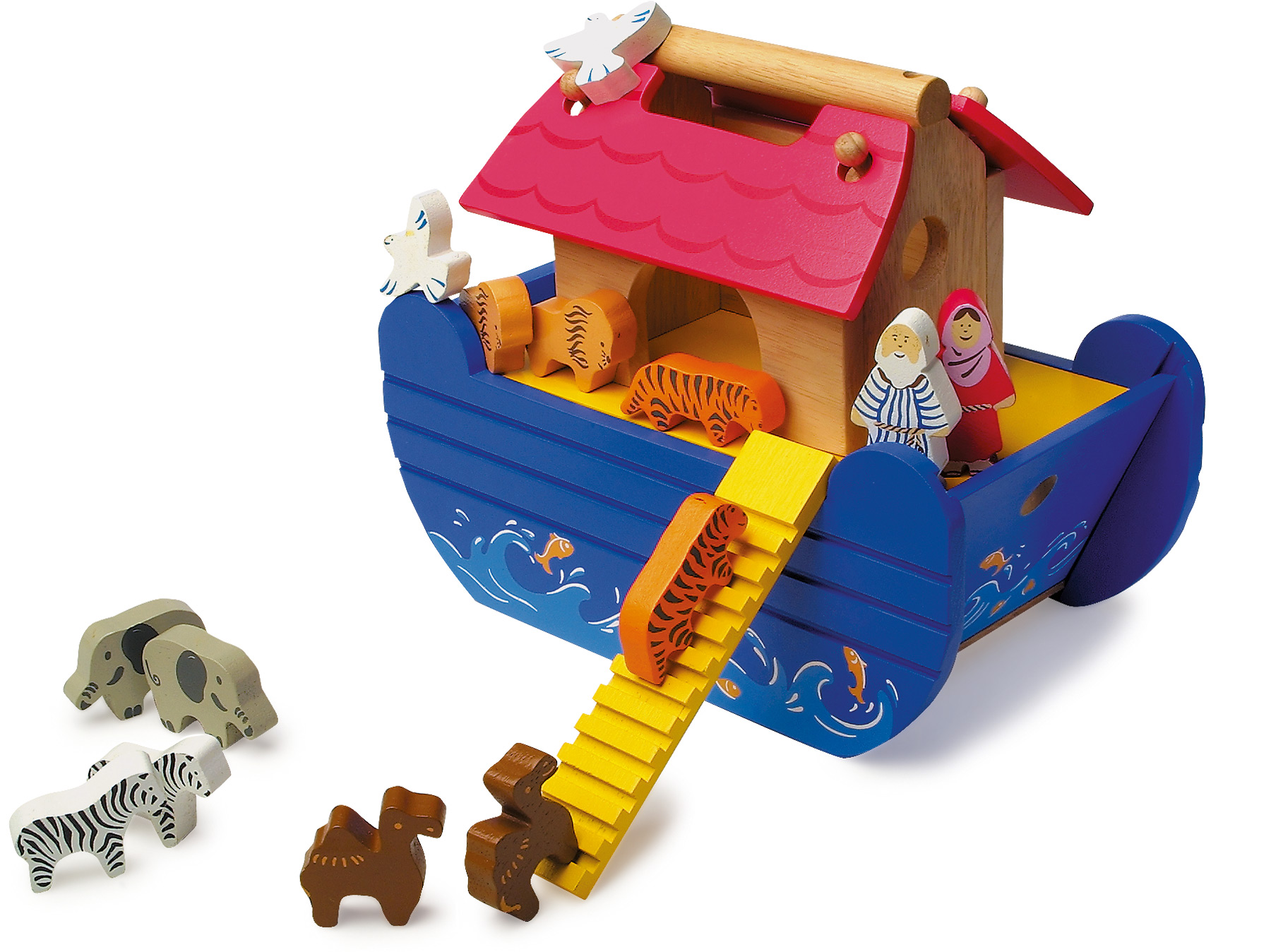 Noah's Ark of Wood Animals Figurines Play Figures Wooden Toys for Children eBay