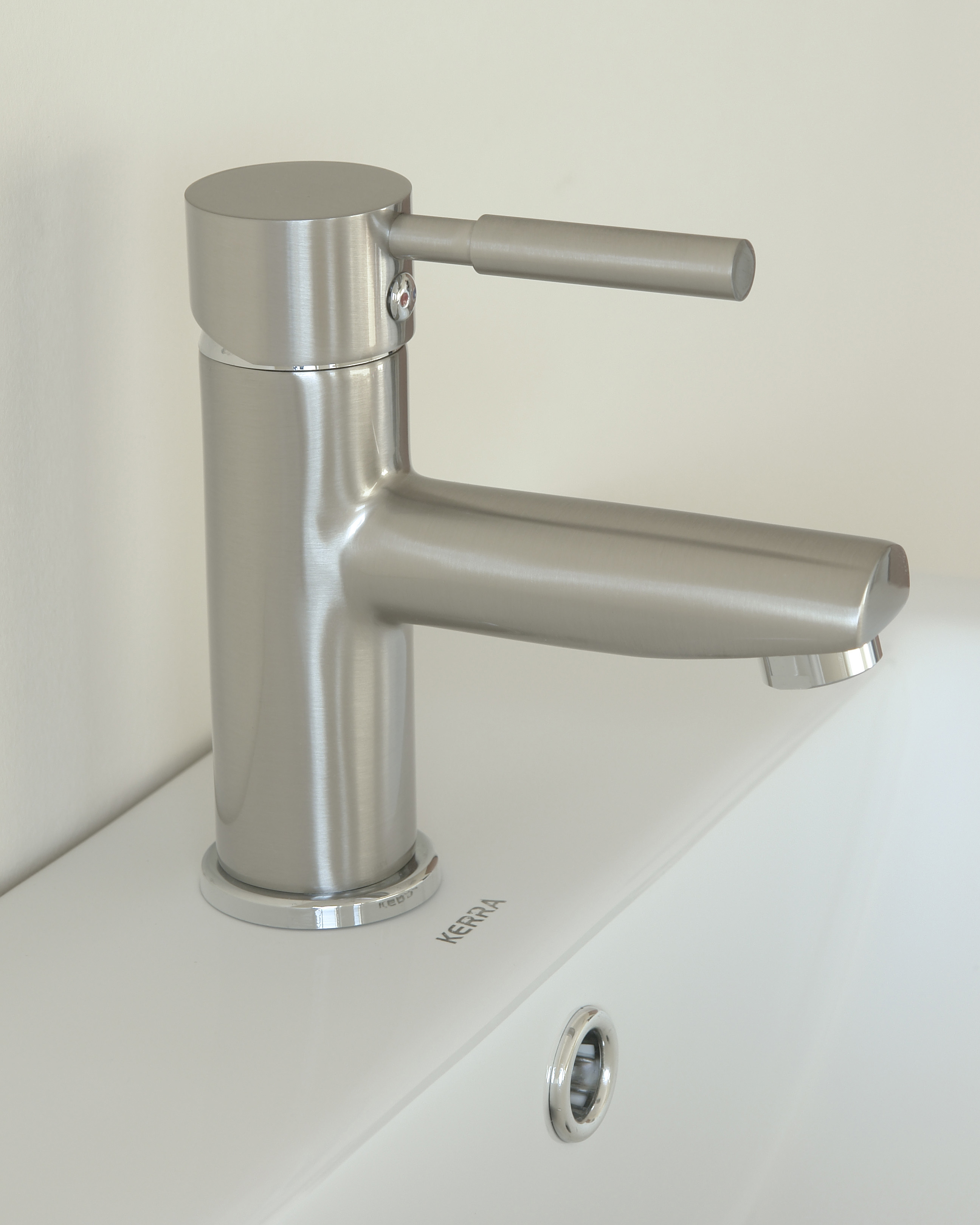 Waschbecken Armatur Nickelfarben Mischbatterie Waschtischarmatur